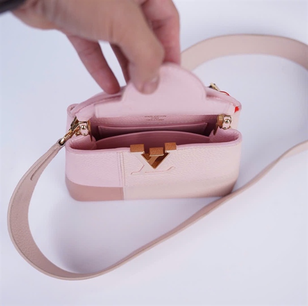 Túi LV Capu màu hồng phối nâu sz19 (HC) +