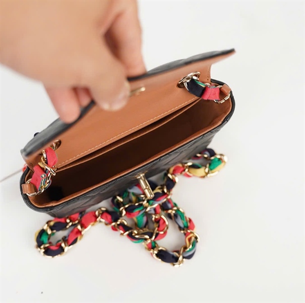 Túi Chanel đen dây màu sz15 (31033069) (HC) +