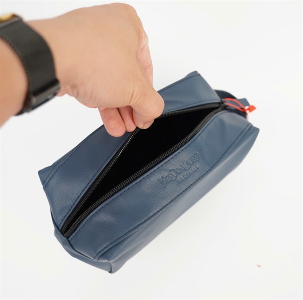 Ví YSL màu xanh đựng mỹ phẩm +