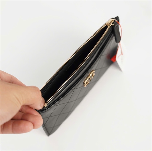 Ví Chanel đen logo vàng (24722242) KG+