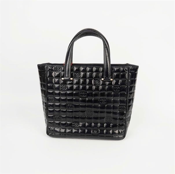 Túi Chanel tote đen bóng có lót form sz24 KG+