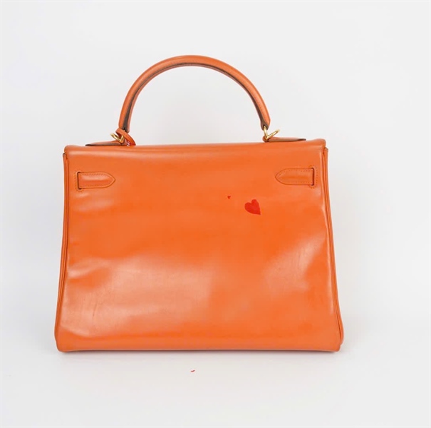 Túi Hermes cam trái tim sz 32cm KG+