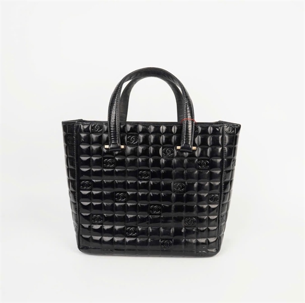 Túi Chanel tote đen bóng có lót form sz24 KG+