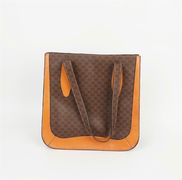 Túi Celine tote nâu viền vàng bò 28cm KG+