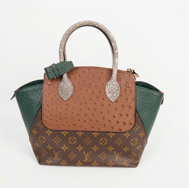 Túi LV Borse nâu phối xanh quai da trăn ổ+ chìa sz27 (HC) +