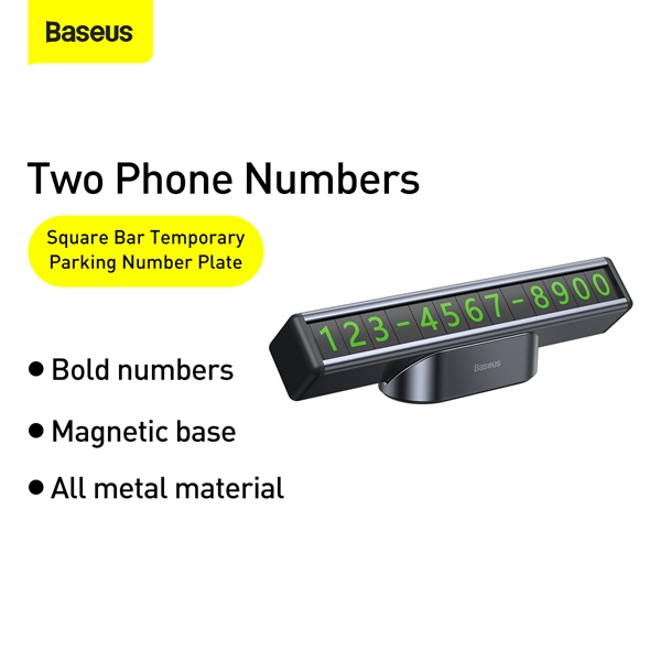 Bảng Số Điện Thoại Dạ Quang Dùng Trên Xe Hơi Baseus Square Bar Temporary Parking Number Plate