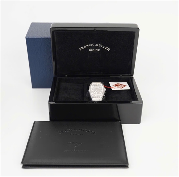 Đồng Hồ Franck Muller mặt vuông đính đá quai trắng (N2122) (HC) +