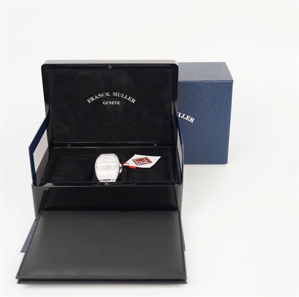 Đồng Hồ Franck Muller mặt vuông đính đá quai trắng (N2286) (HC) +