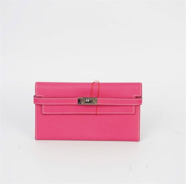 Ví Hermes Ketty stamp O màu hồng ( HC) +