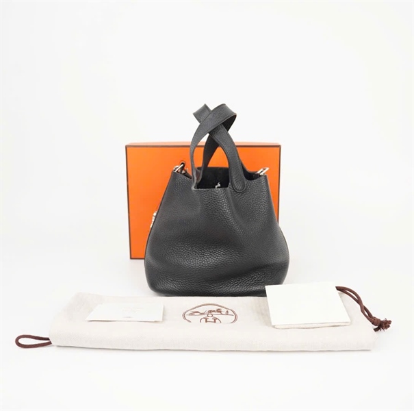 Túi Hermes Bucket đen kèm ổ + chìa sz18 (HC) +