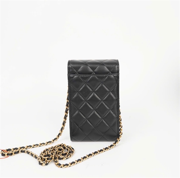 Túi Chanel Phone đen đính charm (31264014) sz10 (HC) +
