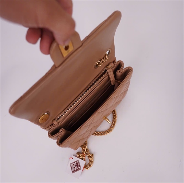 Túi Chanel Classic màu nude đậm sz21 ( AN194U56) +