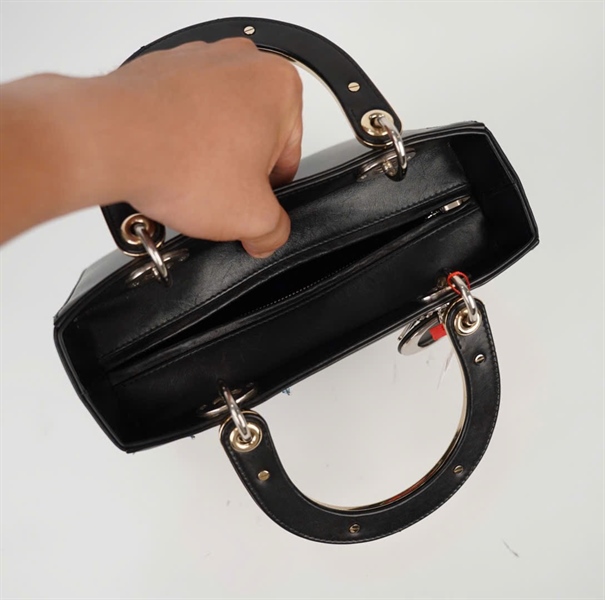 Túi Dior Lady màu đen in hình size 24 (17-BO-0124) KG+