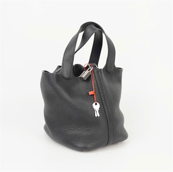 Túi Hermes Bucket đen kèm ổ + chìa sz18 (HC) +