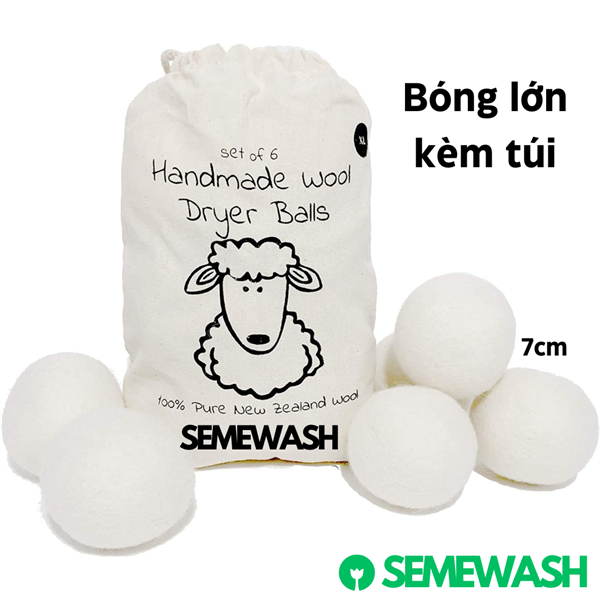 Bóng len sấy - túi 6 trắng trơn