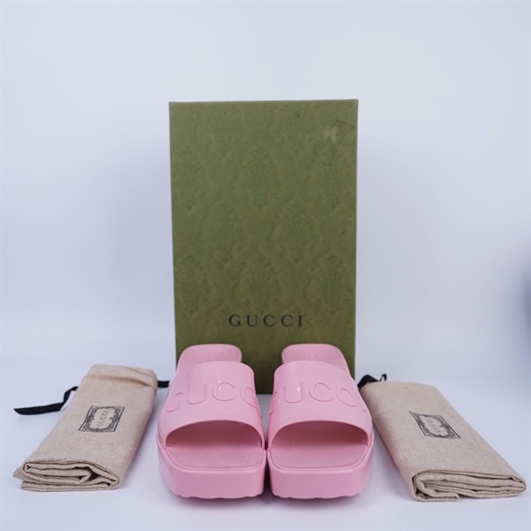 Dép GG màu hồng sz39 đế 5p KG +