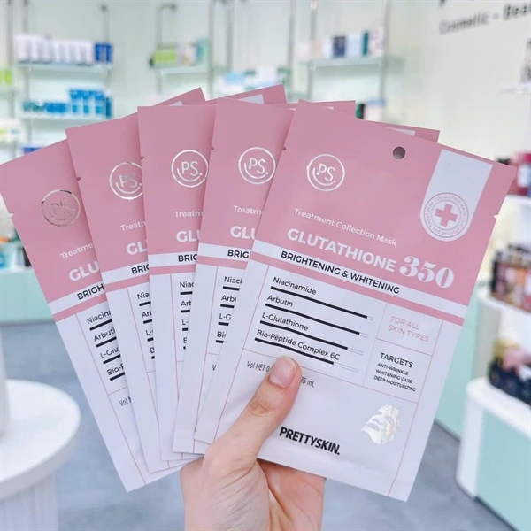 Mặt nạ Prettyskin Glutathion 350 Hồng (VAT)