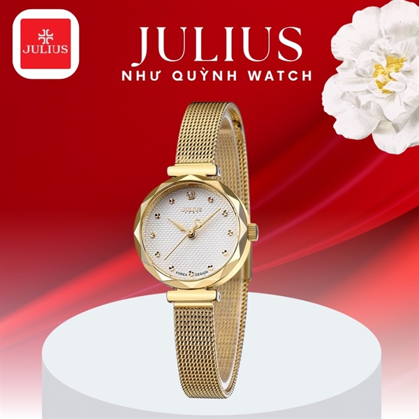Đồng Hồ Nữ JA-829B Julius Hàn Quốc Dây Thép (Vàng)