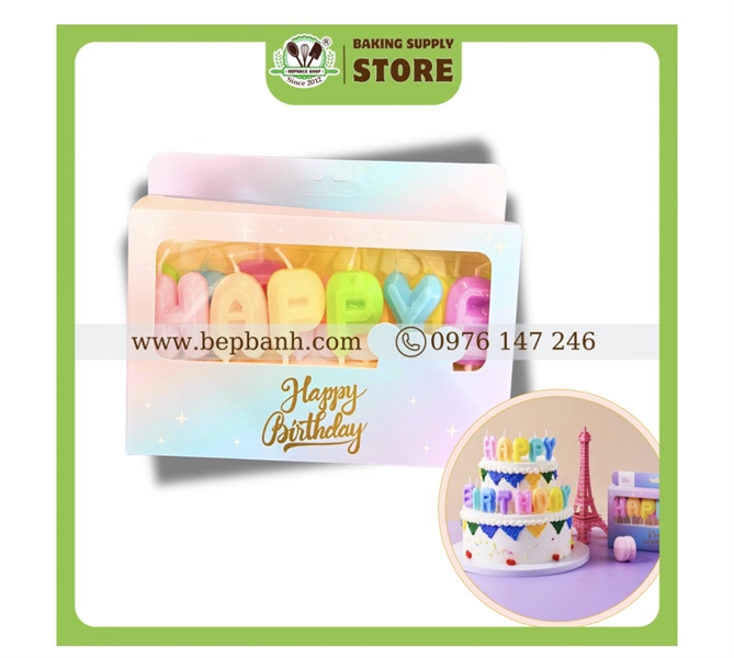 Nến chữ Happy brithday mix