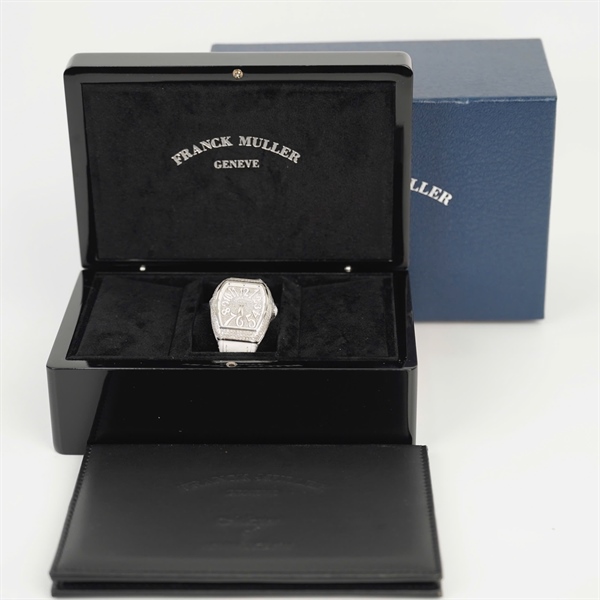 Đồng Hồ Franck Muller mặt vuông đính đá quai trắng (N2175) (HC) +