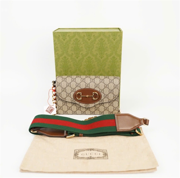 Túi GG 1955 xám viền nâu (E038996734) sz20 +