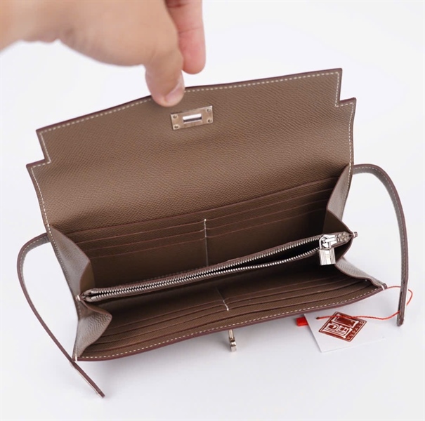 Ví Hermes màu xám đậm stamp H (HC) +