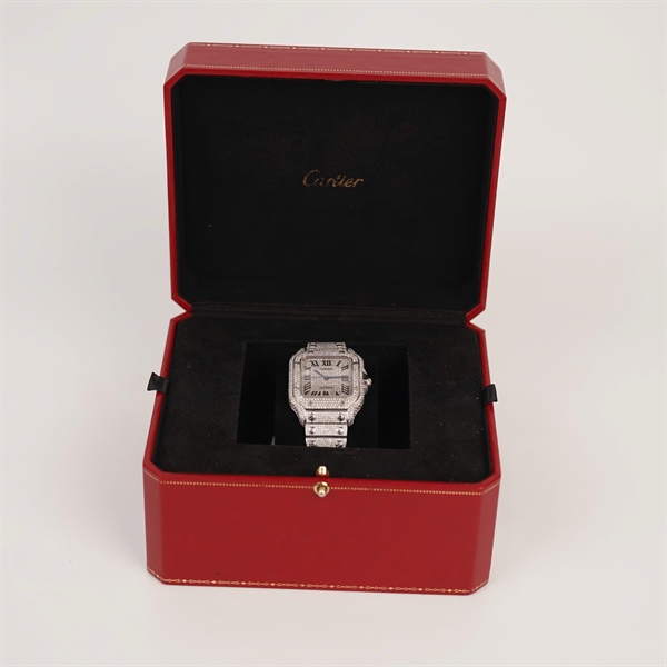 Đồng hồ Cartier mặt vuông full kim (112515YX) sz36 (HC) +