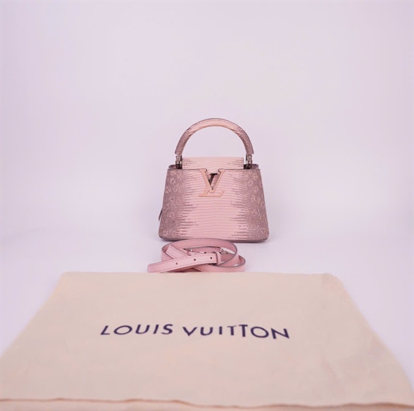 Túi LV Capu màu hồng da trăn sz20 (MI4127) (HC) +