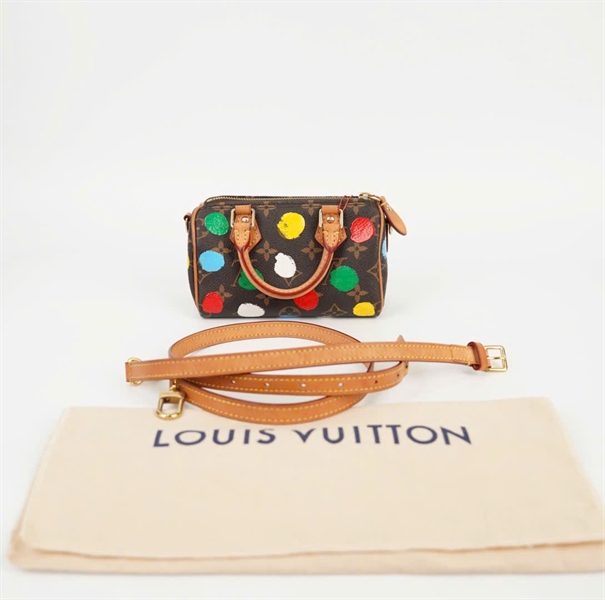 Túi LV Speedy hoa nâu chấm bi sz16 (HC) +