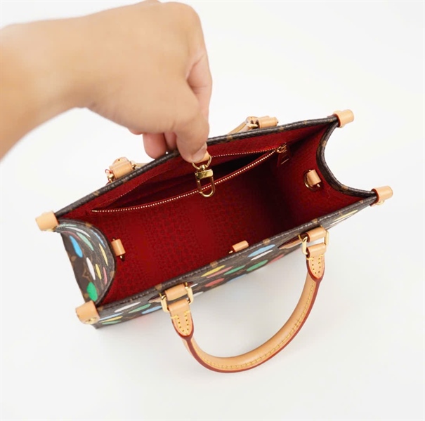 Túi LV Onthego hoa nâu chấm bi kèm ví sz24 (HC) +