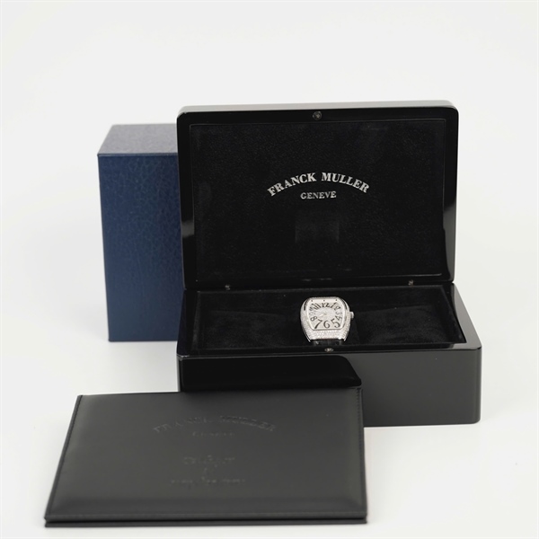 Đồng Hồ Franck Muller mặt vuông đính đá quai đen (N3155) (HC) +