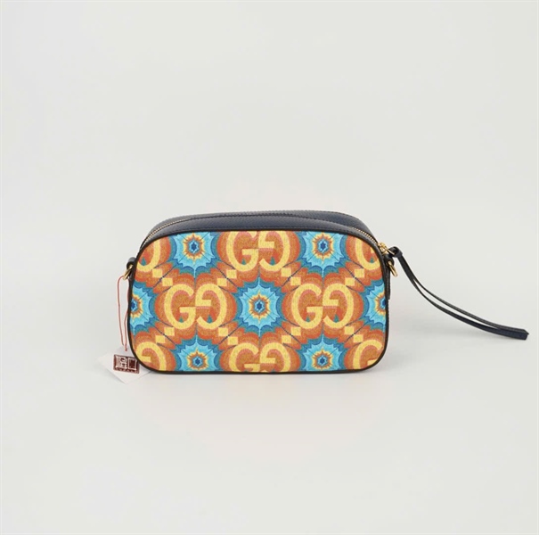 Túi GG Neo Vintage hoa vàng viền xanh (476466.520981) sz23 (HC) +