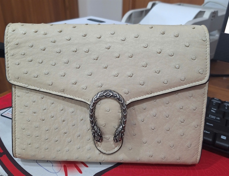 Túi GG Dionysus nude da đà điểu (401231.0416) sz20 +