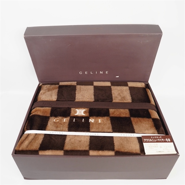 Chăn mền Celine ô vuông nâu (HP) +