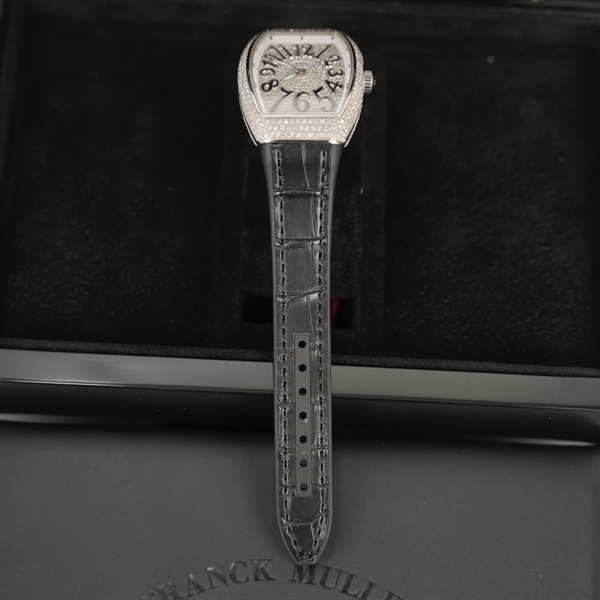 Đồng Hồ Franck Muller mặt vuông đính đá quai đen (N3155) (HC) +