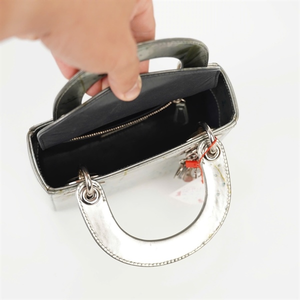 Túi Dior Lady bạc (04_MA-1105) sz mini KG+