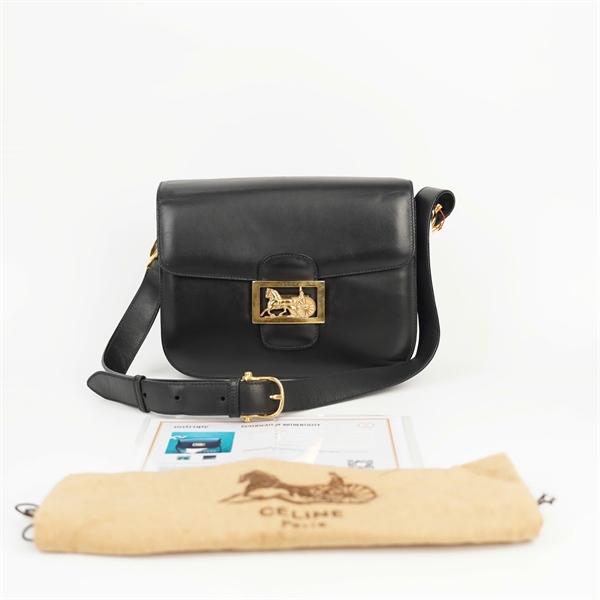 Túi Celine Hosre màu đen sz23 KG +