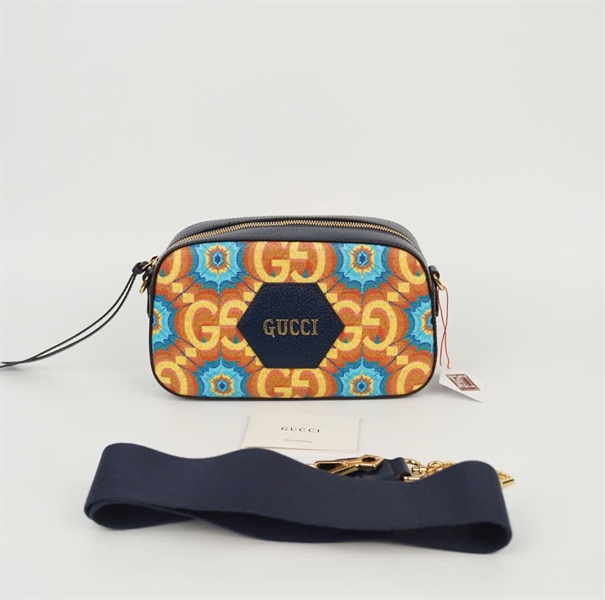 Túi GG Neo Vintage hoa vàng viền xanh (476466.520981) sz23 (HC) +