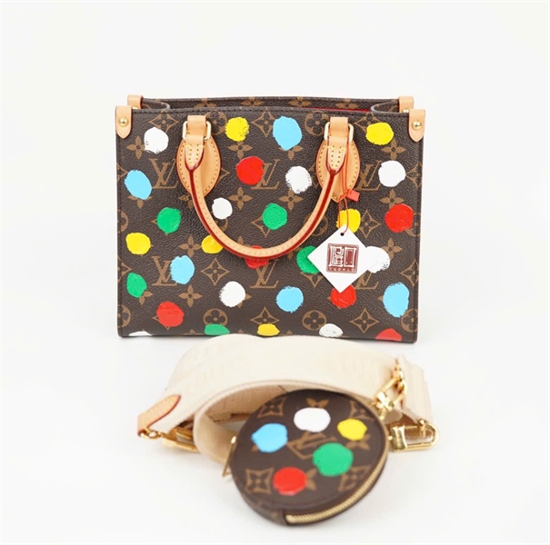 Túi LV Onthego hoa nâu chấm bi kèm ví sz24 (HC) +