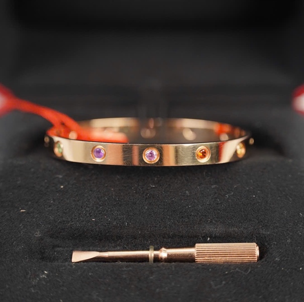 Vòng tay Cartier love bản dầy rose gold sz17 +