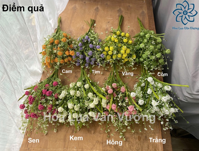Điểm quả - Hoa cành dài - Hoa Lụa Vân Vượng