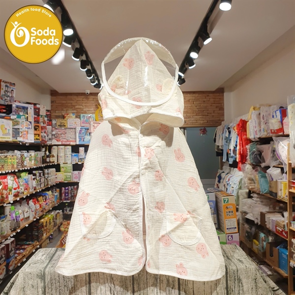 Áo choàng chống nắng vải xô có kính che cho bé size M