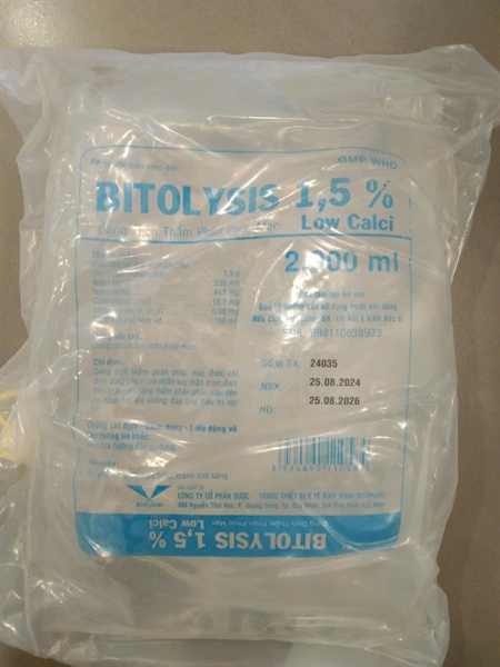 Bitolysis 1,5% Low calci (Túi 2000ml) - Bình Định