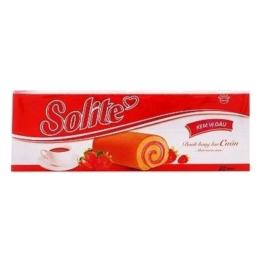Bánh bông lan cuộn Solite Kinh Đô dâu hộp to