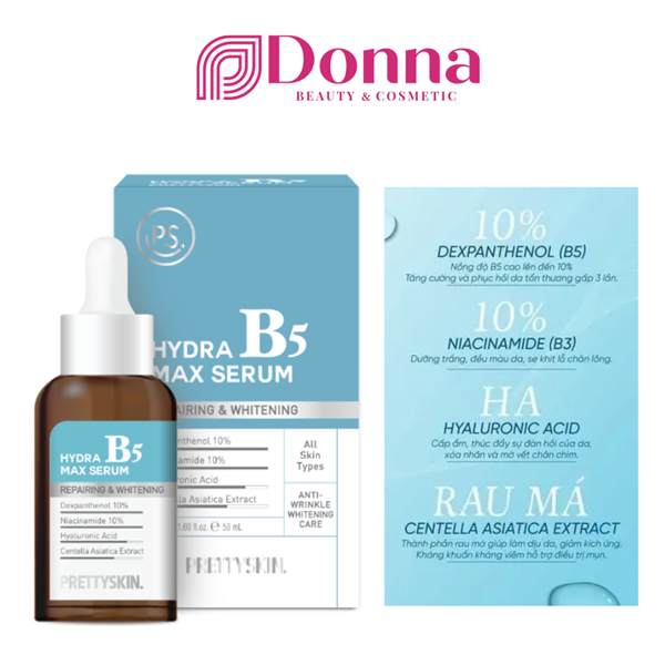 Pretty Skin Serum cấp ẩm, phục hồi, làm dịu da tổn thương Hydra B5 Max Serum (50ml)