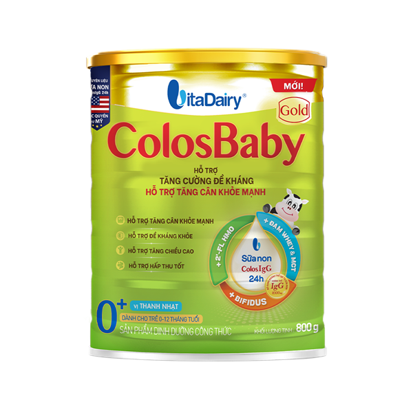 Sữa bột Colosbaby Gold 0+ Vitadairy 800G - Mẫu mới