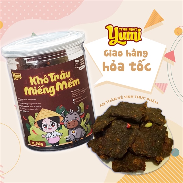 Khô trâu miếng mềm đồ ăn vặt thịt khô thơm ngon