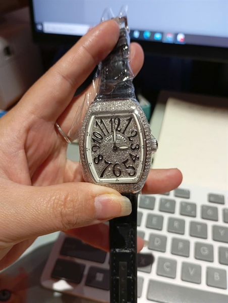 Đồng hồ Franck Muller dây đen mặt full kim 3569 (HC)+