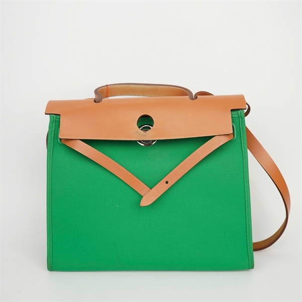 Túi Hermes màu xanh nắp nâu sz30 (BMC) +