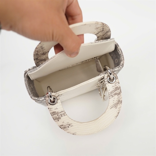 Túi Dior Lady da trăn màu trắng sz mini (HC) +